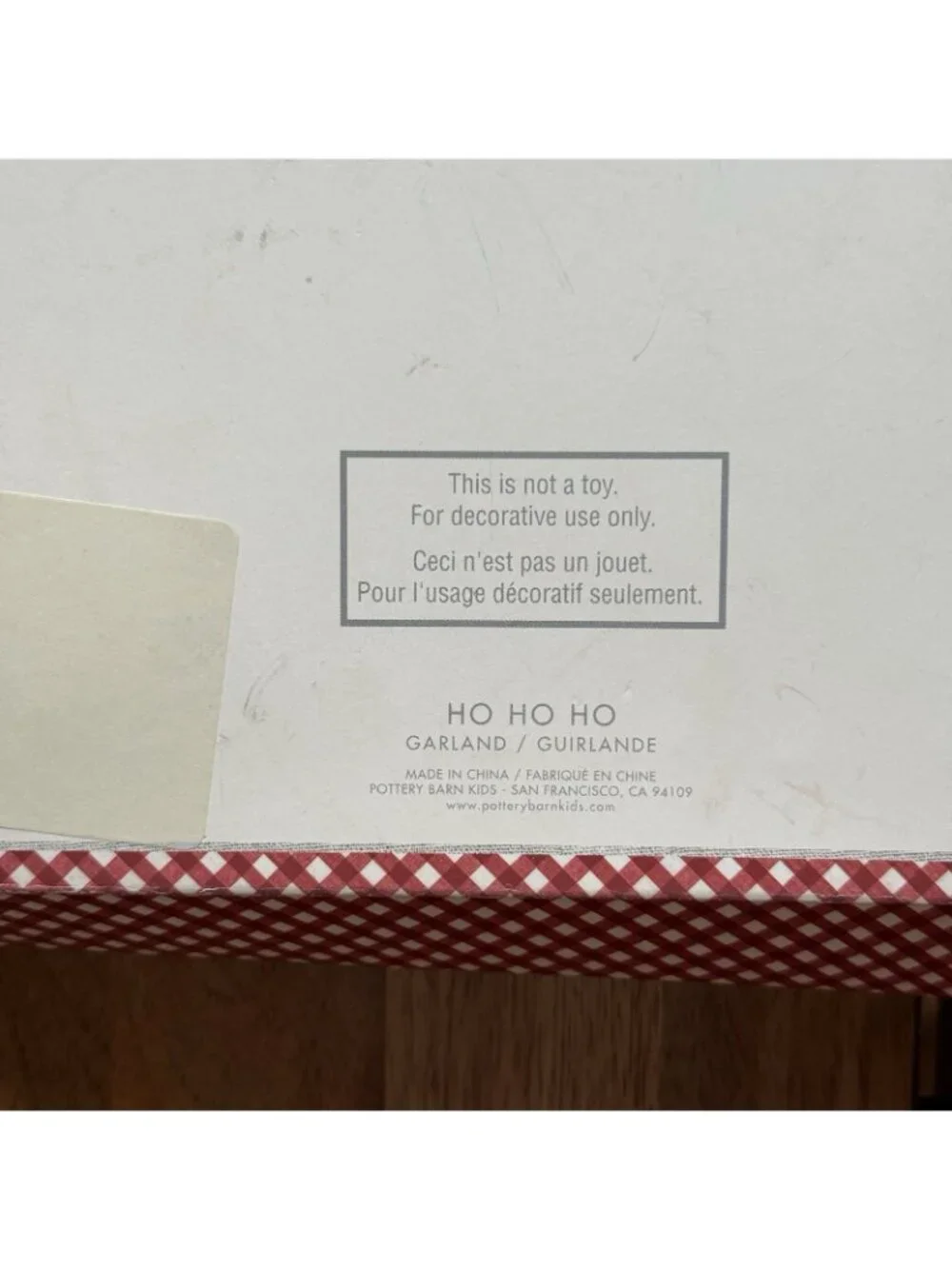 NEW Pottery Barn Kids HO HO HO GARLAND Happy Holidays Christmas Decor Santa Wood